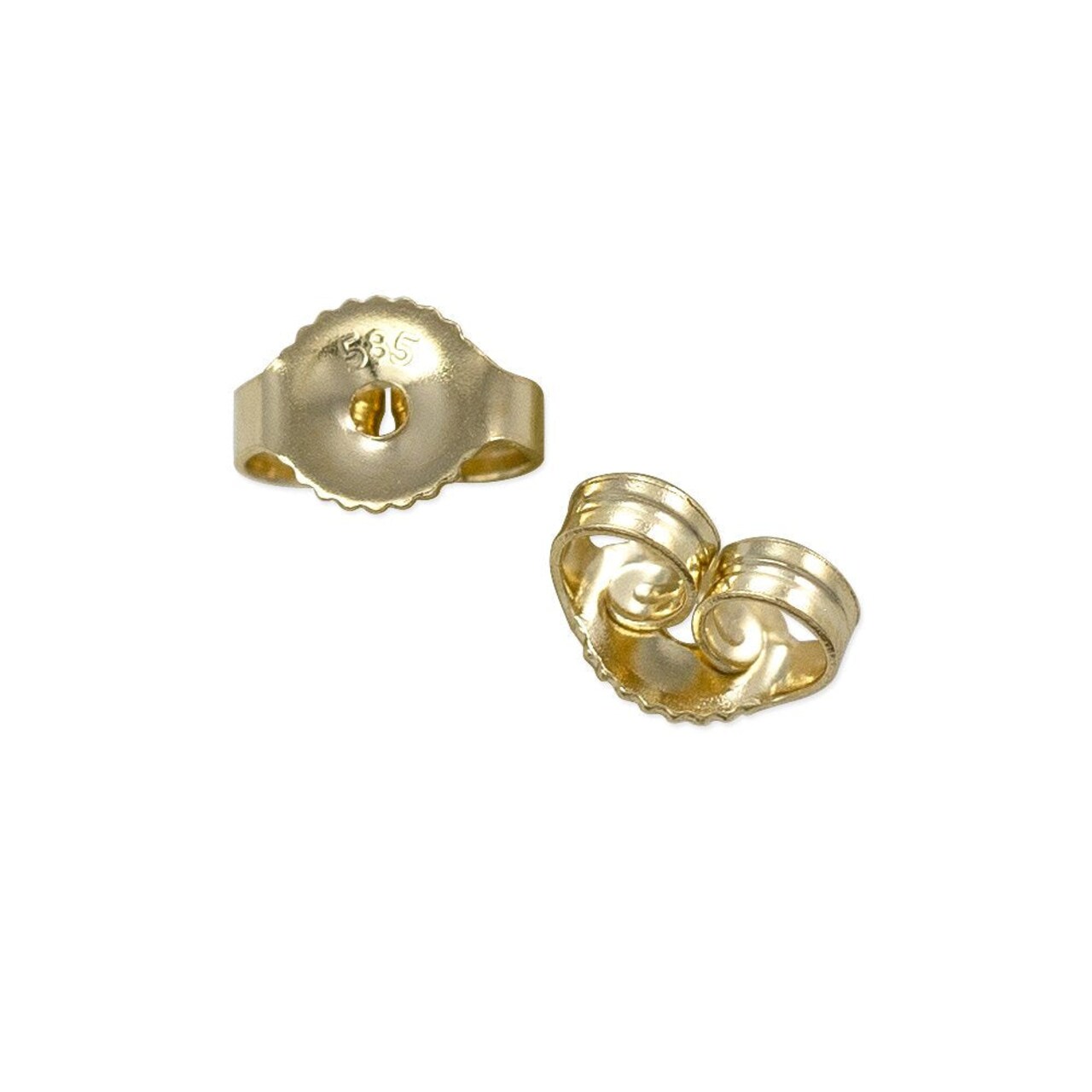 ewelrySupply Earring Backs Medium Weight 14 Karat Solid Yellow Gold (1 Pair of Earring Backs)